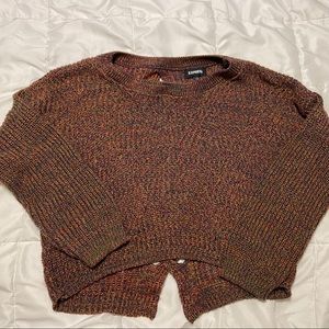 Express Cable Knit Split Back Sweater Extra Small